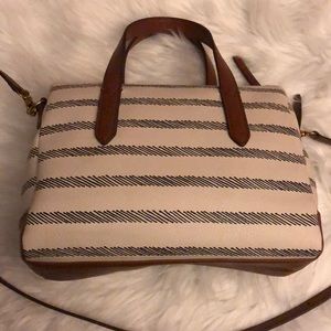 Fossil Sydney Satchel neutral stripe